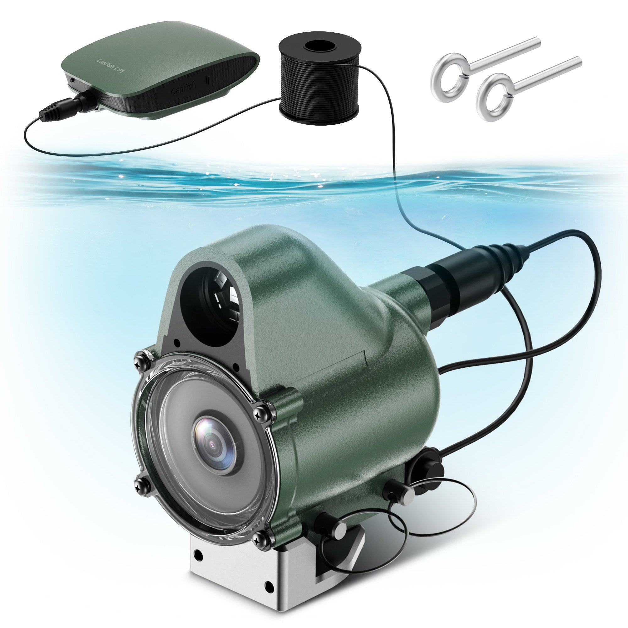 KI-Fischfinder mit HD-Unterwasserkamera, Echtzeit-Video, KI-Fischerkennung, APP-Steuerung, Nachtsicht, wasserdicht, für Boots-, Karpfen- und Eisangeln