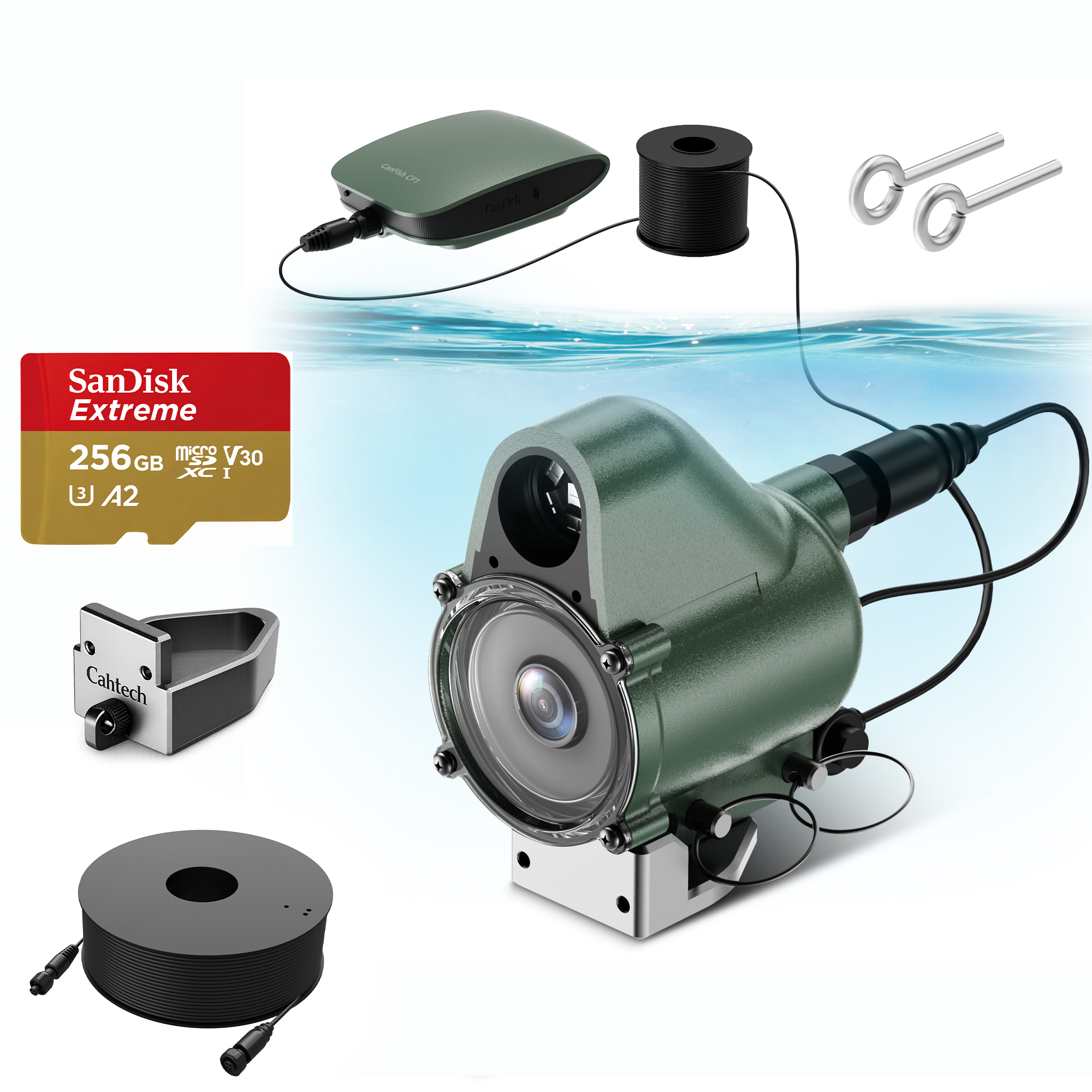 KI-Fischfinder mit HD-Unterwasserkamera, Echtzeit-Video, KI-Fischerkennung, APP-Steuerung, Nachtsicht, wasserdicht, für Boots-, Karpfen- und Eisangeln
